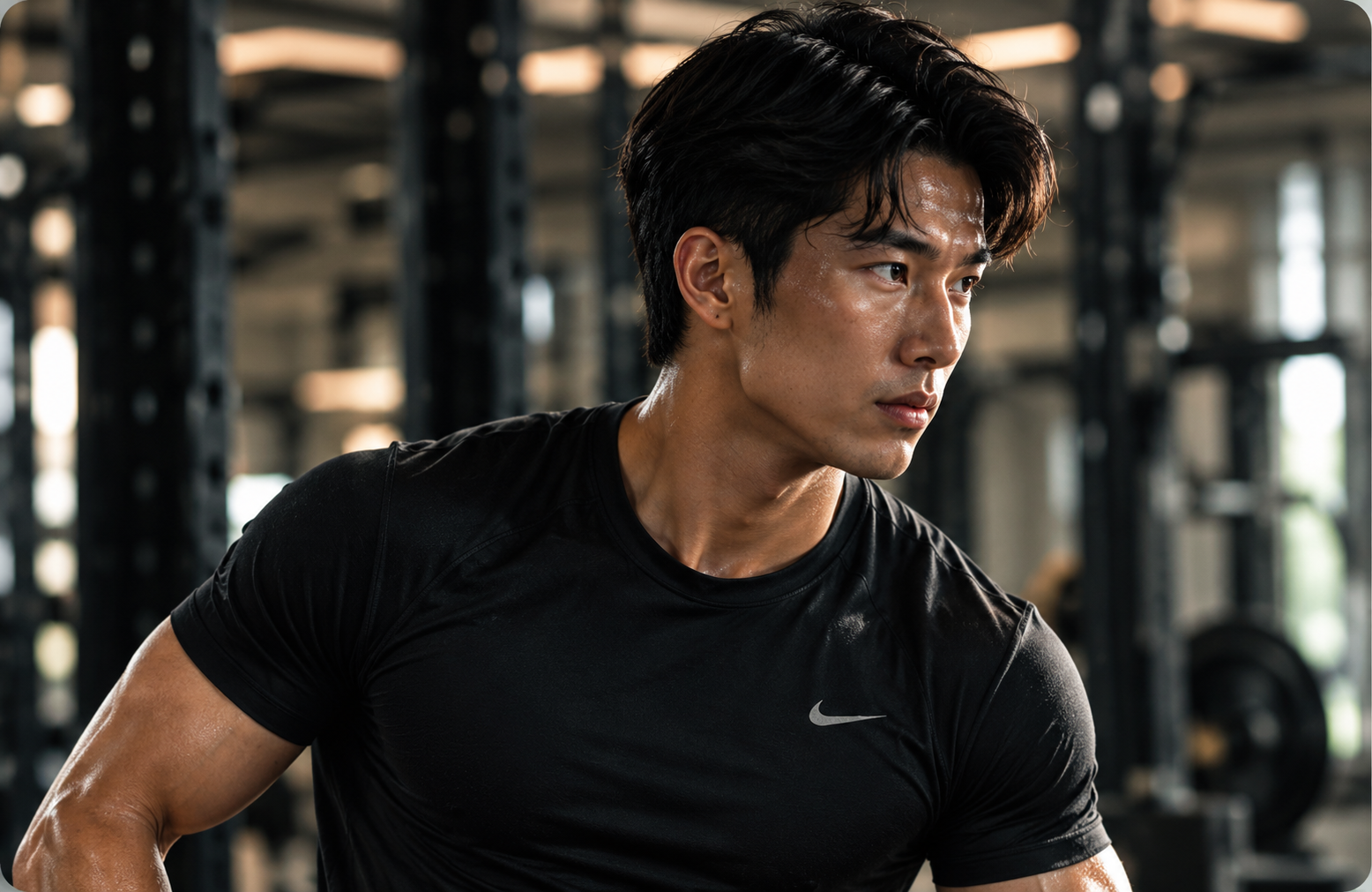 Male fitness client training